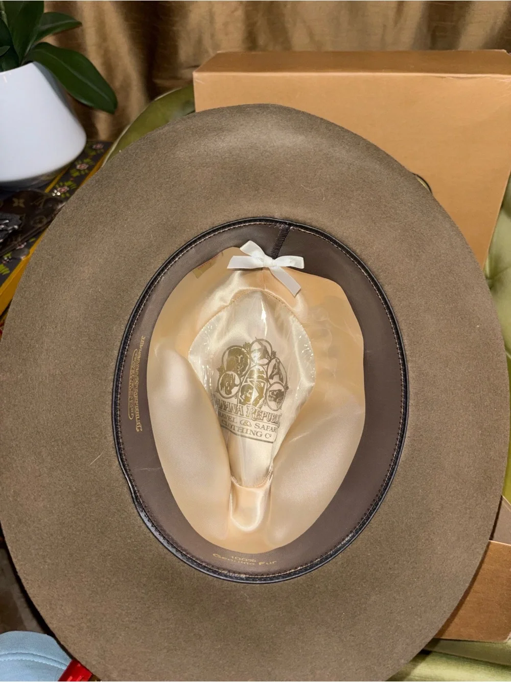 Vintage New Banana Republic Brown Fedora Safari Travel Indiana Jones Hat Wool 7
